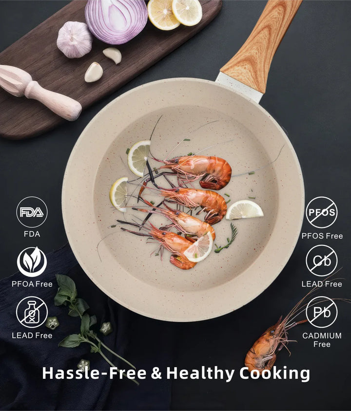 Maifan Stone Non-Stick Cookware Set Single Sustainable Metal for Induction Cooker Gas Stove for Household Frying Stir-Frying - Eagle 