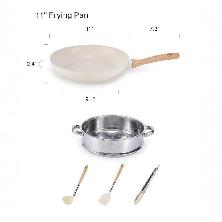 Maifan Stone Non-Stick Cookware Set Single Sustainable Metal for Induction Cooker Gas Stove for Household Frying Stir-Frying - Eagle 