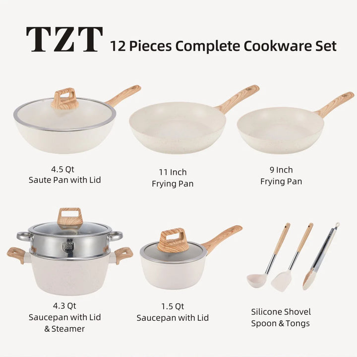 Maifan Stone Non-Stick Cookware Set Single Sustainable Metal for Induction Cooker Gas Stove for Household Frying Stir-Frying - Eagle 