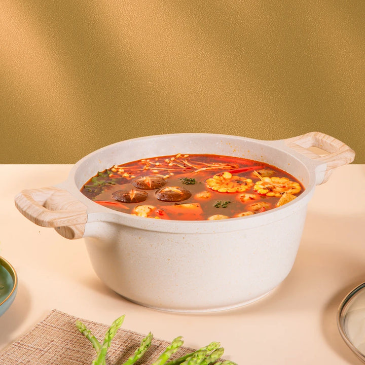 Boreine 24cm 28cm Induction Cooker Compatible Aluminium Cookpot with Lid Ready to Ship Service Cooking Set for Soup - Eagle 