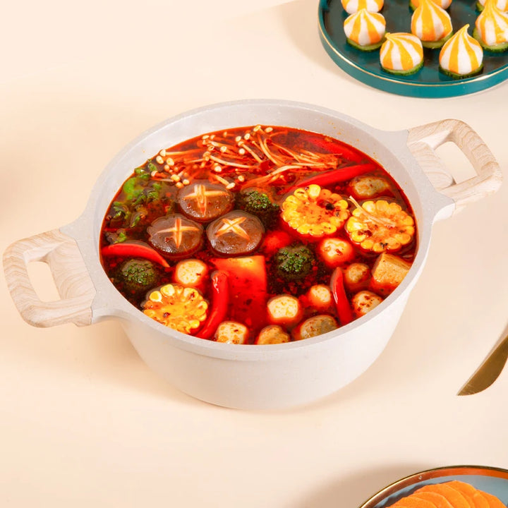 Boreine 24cm 28cm Induction Cooker Compatible Aluminium Cookpot with Lid Ready to Ship Service Cooking Set for Soup - Eagle 