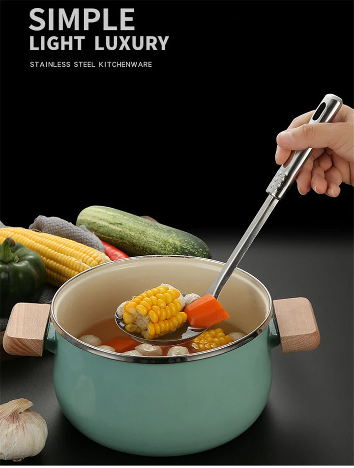 Kitchen Stainless Steel Korean Style Kitchenware Pots Set Cooking Tableware Food Rice Soup Spoon Colander Spatula Accessories - Eagle 