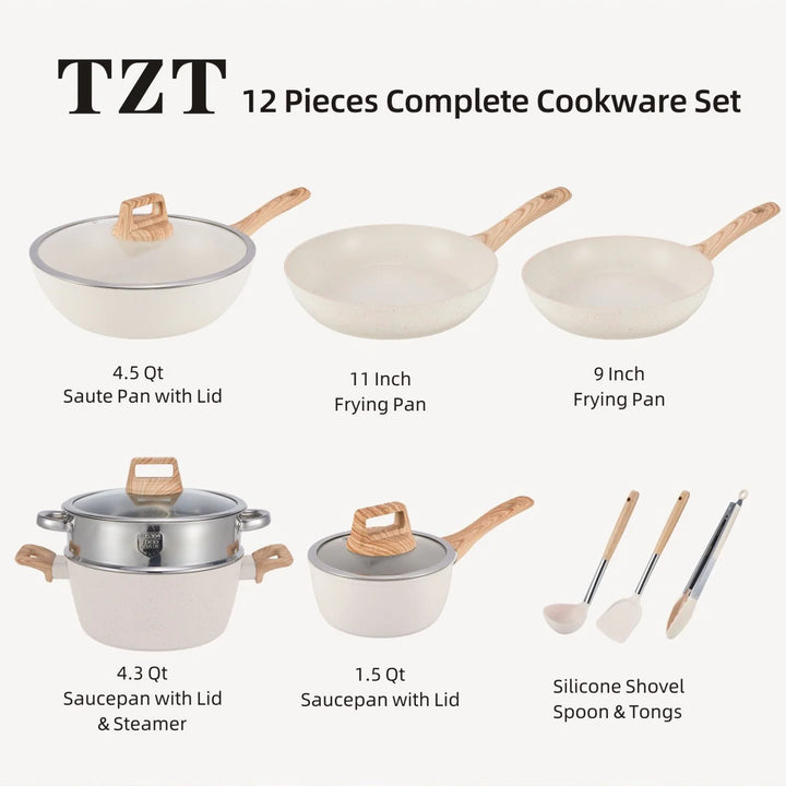 Maifan Stone Non-Stick Cookware Set Single Sustainable Metal for Induction Cooker Gas Stove for Household Frying Stir-Frying - Eagle 