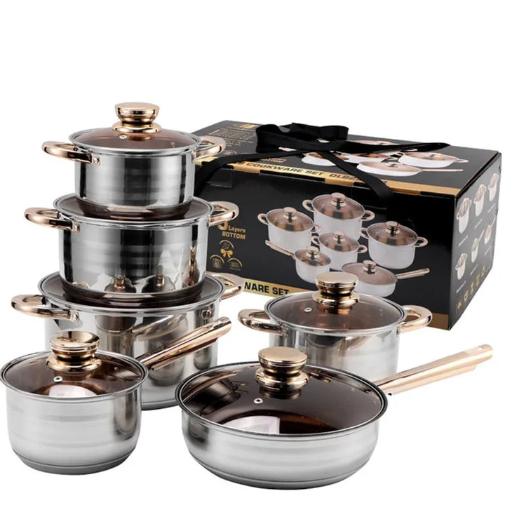 Good Quality Stainless Steel Pans and Pots Luxury Cookware Set Soup Pot and Steel Pot Premium Cookware Set - Eagle 