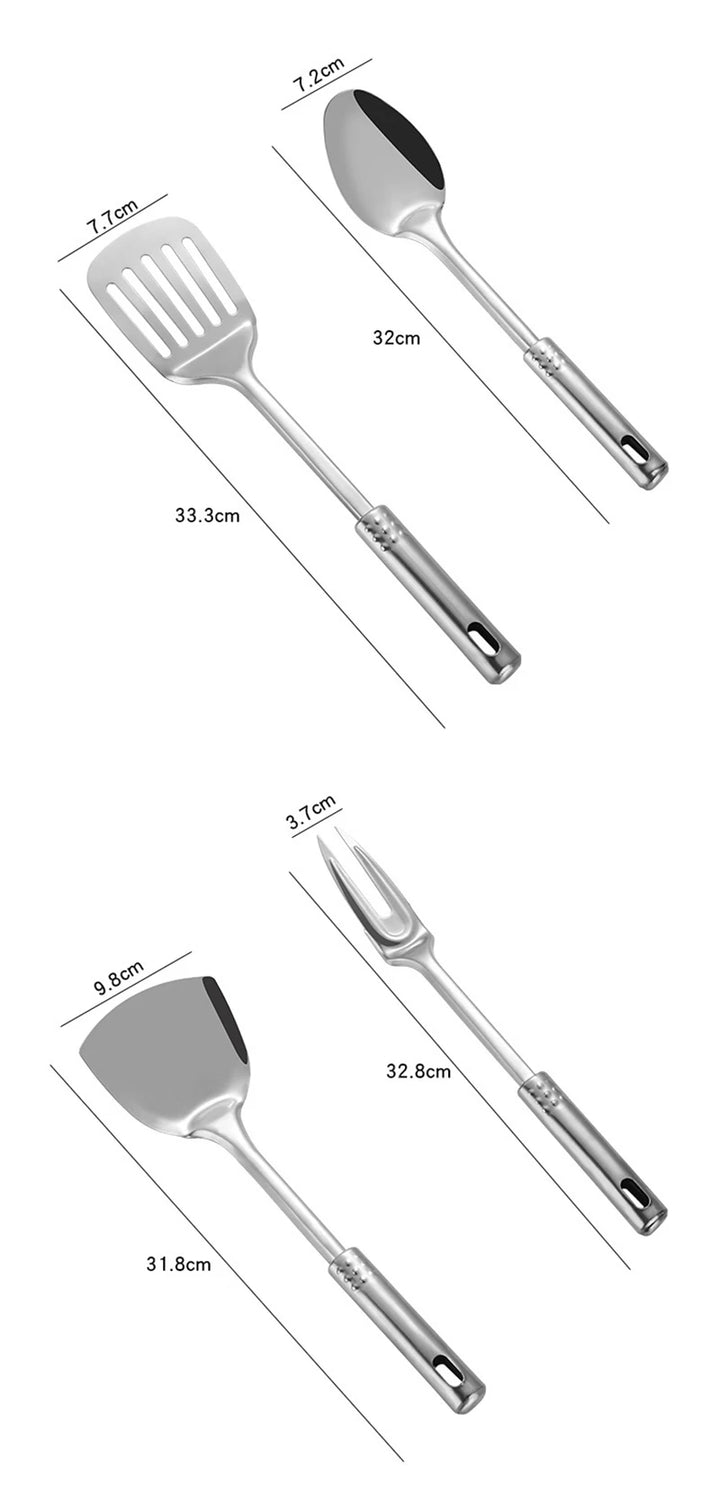 Kitchen Stainless Steel Korean Style Kitchenware Pots Set Cooking Tableware Food Rice Soup Spoon Colander Spatula Accessories - Eagle 