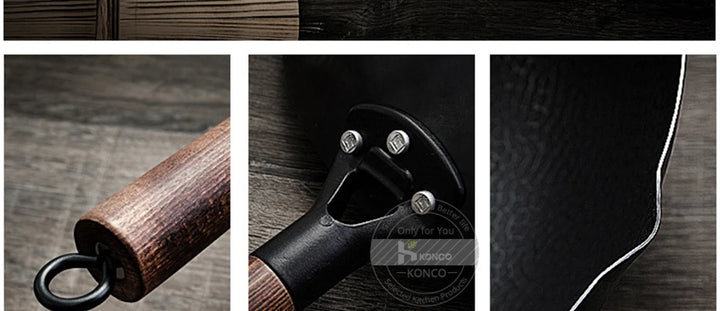 Konco Pure Iron wok cast iron pan Non-coated Pot General use for Gas and Induction Cooker 32cm Chinese Wok Cookware Pan - Eagle 