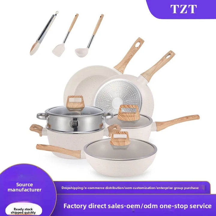 Maifan Stone Non-Stick Cookware Set Single Sustainable Metal for Induction Cooker Gas Stove for Household Frying Stir-Frying - Eagle 