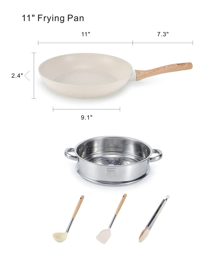 Maifan Stone Non-Stick Cookware Set Single Sustainable Metal for Induction Cooker Gas Stove for Household Frying Stir-Frying - Eagle 