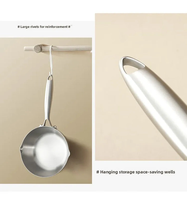 316 stainless steel flat-bottomed pan for household use, with thickened non-stick coating. Suitable for heating milk and cooking - Eagle 