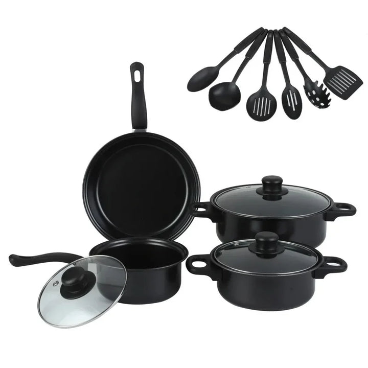 13pcs Nonstick Cookware Set with Frying Pan+Saucepan+Casserole - Induction & Gas Safe Colorful Kitchen Pots for Home Cooking - Eagle 