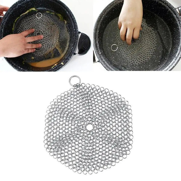 Stainless Steel Chainmail Scrubber for Cookware - Eagle 