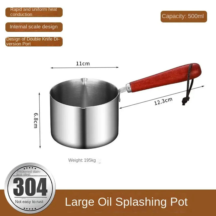 Multi Functional Stainless Steel Hot Oil Special Small Pot Mini Overflow Pot Household Mini Auxiliary Food Oil Splash Small Pot - Eagle 