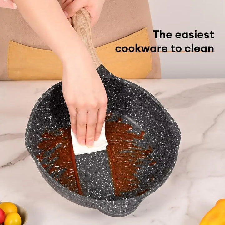 Pots and Pans Set Non Stick Induction Cookware Sets, 19 Pcs w/Frying Pan, Saucepan, Sauté Pan, Griddle Pan, PFOA Free - Eagle 