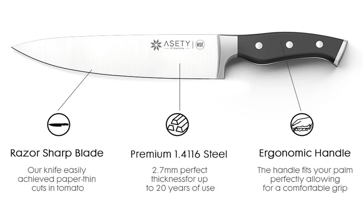 15 PCS Kitchen Knife Set With Built-in Knife Sharpener Block, Professional Stainless Steel Knife Set With Built - Eagle 