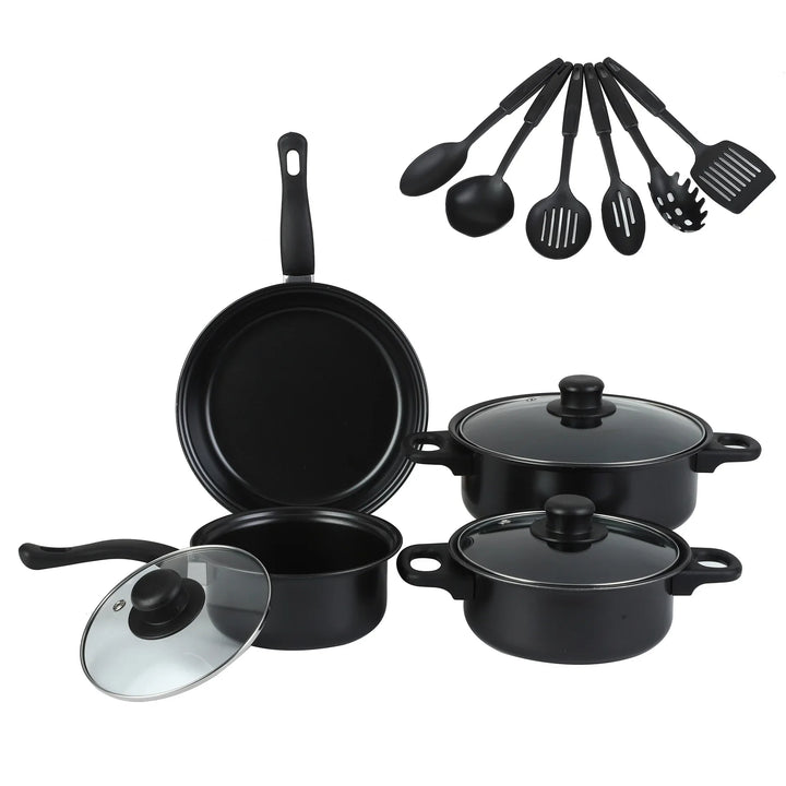 13pcs Nonstick Cookware Set with Frying Pan+Saucepan+Casserole - Induction & Gas Safe Colorful Kitchen Pots for Home Cooking - Eagle 