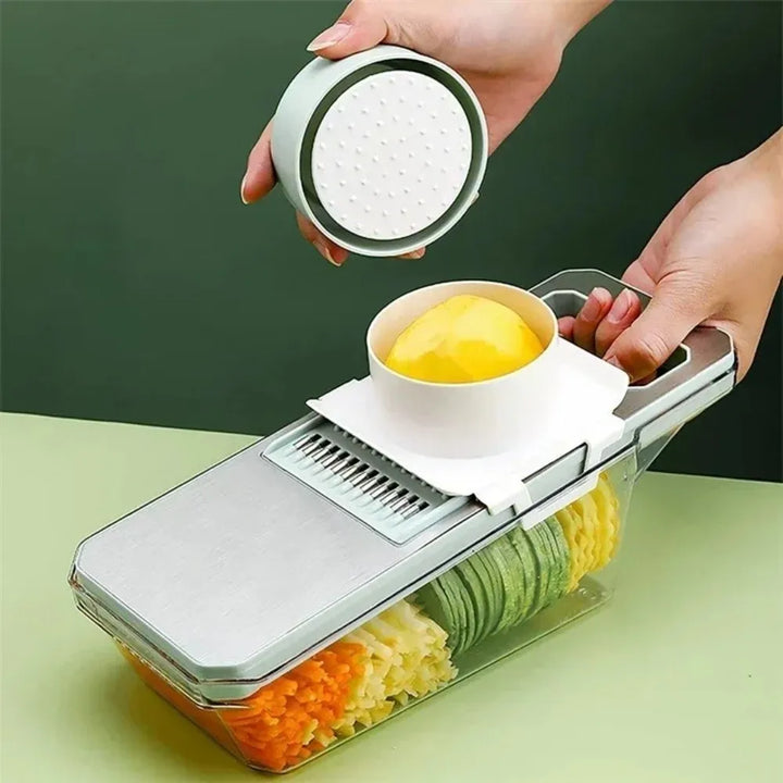 Duarble Adjustable 6 in 1 Veggie Slicer Multifunctional Manual Operation Vegetable Cutter Stainless Steel Julienne Shredder - Eagle 