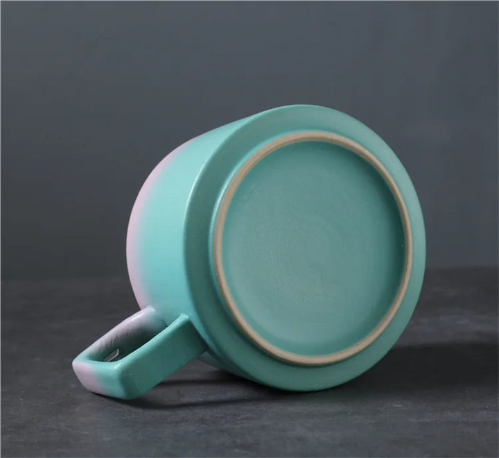 Practical Coffee Cup and Saucer Set Designed Handle to Insert Spoon Household Good Looking Light Luxury Ceramic Cup Souvenir Set - Eagle 