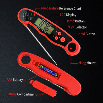 kitchen items Digital, Food Thermometer for Cooking and Baking, Instant Read Meat Thermometer with Backlight, Hold Function &
