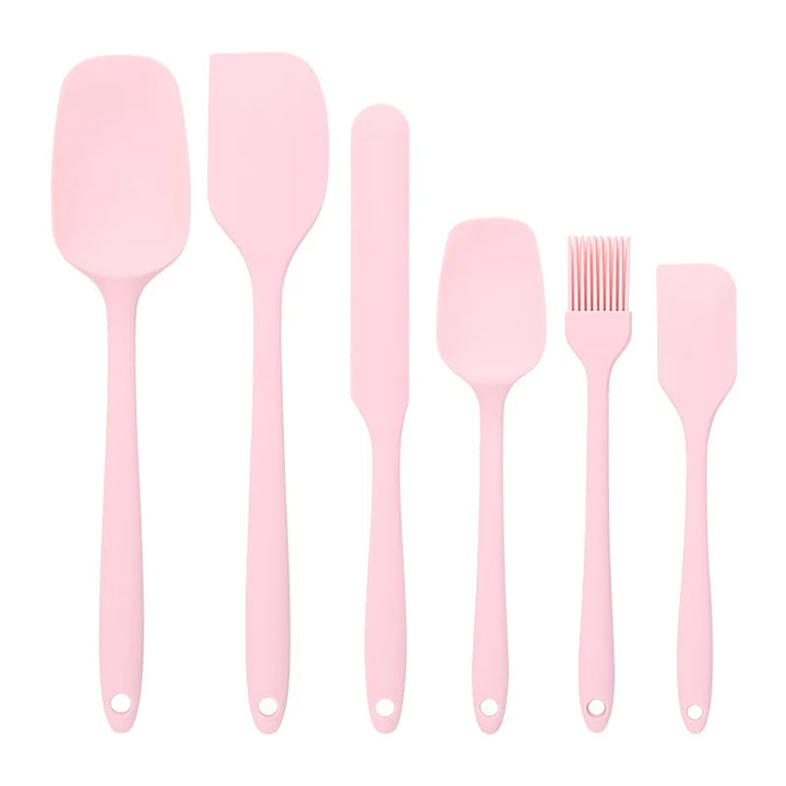 6pc Silicone Spatula set for baking-cake frosting kit with brush, non-stick scrapers & cream spreads |   cute kitchen gadgets - Eagle 