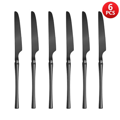 4/6/16/24pcs Black stainless steel tableware set Home kitchen tableware Hotel Western steak knife fork spoon tableware