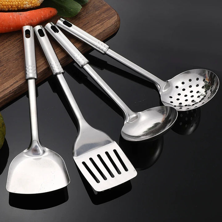 Kitchen Stainless Steel Korean Style Kitchenware Pots Set Cooking Tableware Food Rice Soup Spoon Colander Spatula Accessories - Eagle 