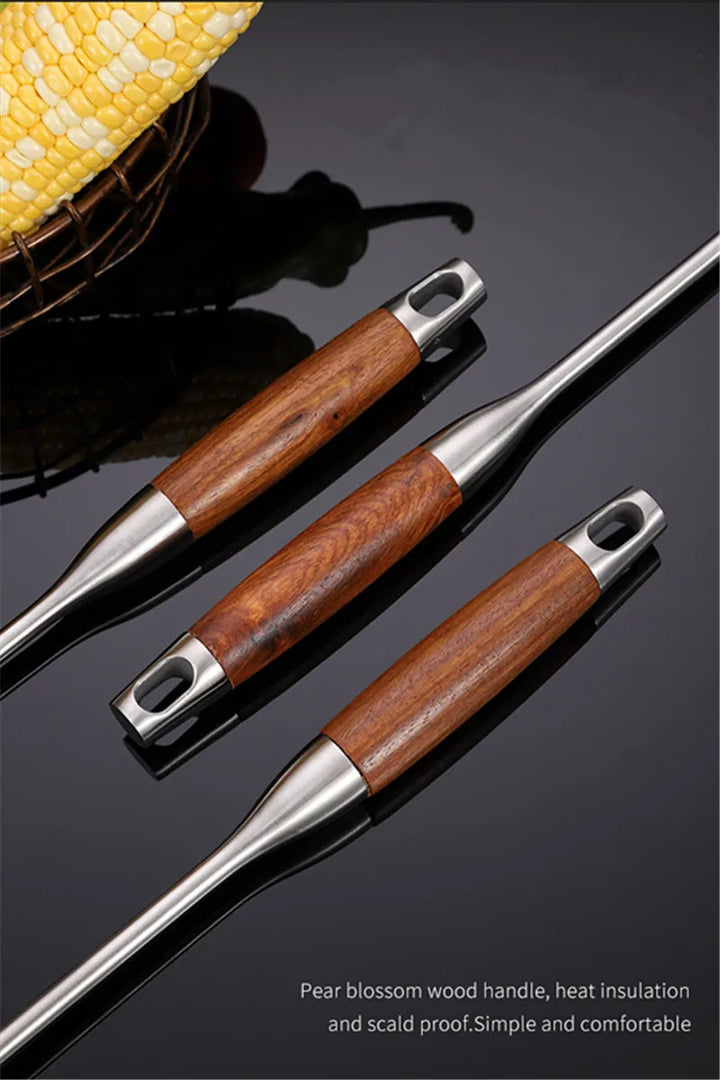 Rosewood Handle Stainless Steel Cookware Set Kitchen Durable Wok Spatula Colander Shovel Cooking Utensil Kitchenware Accessories - Eagle 