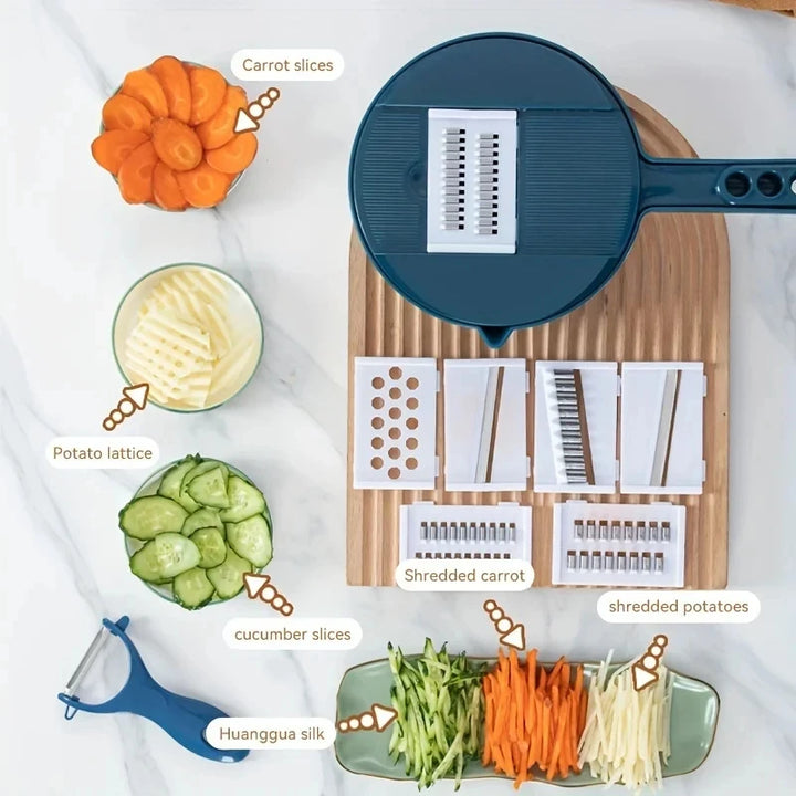 9 in 1 Vegetable Cutter Multi-Functional Potatoes Manually Cut Shred Slicer Grater Kitchenware Acceesories Tools - Eagle 