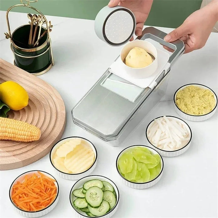Duarble Adjustable 6 in 1 Veggie Slicer Multifunctional Manual Operation Vegetable Cutter Stainless Steel Julienne Shredder - Eagle 