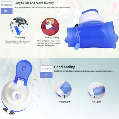 320/500ML Collapsible Water Bottles Food Grade Soft Flask Outdoor Foldable Cups Lightweight Silicone Cycling Drinking Bottles