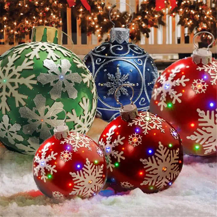 60cm Outdoor Christmas Inflatable Decorated Ball PVC Giant Big Large Balls Party Xmas Tree Decorations Toy Ball Without Light - Eagle 