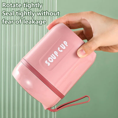 480ml Lunch Flask Stainless Steel Thermos Cup With Foldable Spoon Portable Food Flask Leak Proof Soup Flask For Kids Adult