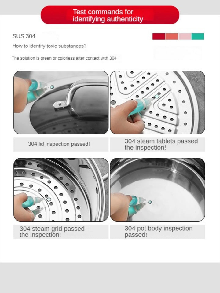 New Product 304 Stainless Steel Steamer Pot Soup Set Stainless Steel Cooker Cooking Soup Pot Steamer Pot - Eagle 