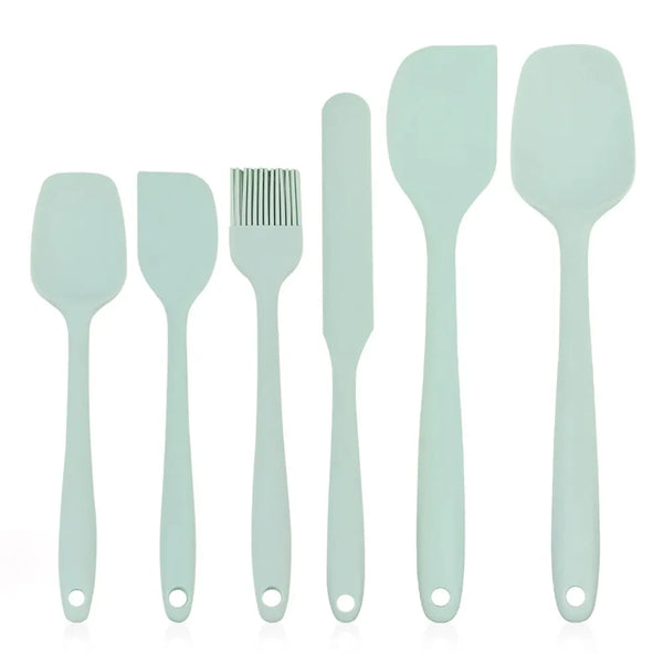 6 Pieces Silicone Spatula Set Food Grade Non Stick Heat Resistant Spatulas Turner for Cooking Baking Mixing Baking Tools - Eagle 