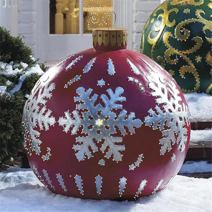 60cm Outdoor Christmas Inflatable Decorated Ball PVC Giant Big Large Balls Party Xmas Tree Decorations Toy Ball Without Light - Eagle 