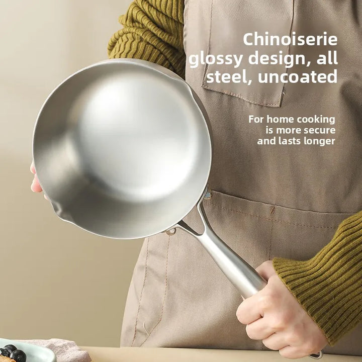 316 stainless steel flat-bottomed pan for household use, with thickened non-stick coating. Suitable for heating milk and cooking - Eagle 
