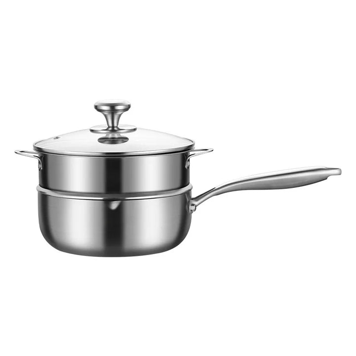 316 stainless steel flat-bottomed pan for household use, with thickened non-stick coating. Suitable for heating milk and cooking - Eagle 
