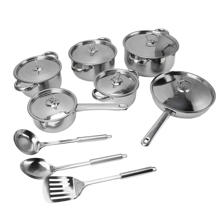 Stainless Steel Cookware Set Kitchen Cookware Set Stainless Steel Pots Pans Set with Soup Pot Saute Pan Lids for Home Cooking - Eagle 