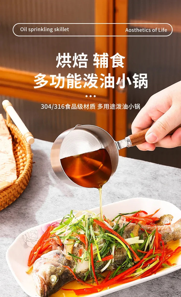 Multi Functional Stainless Steel Hot Oil Special Small Pot Mini Overflow Pot Household Mini Auxiliary Food Oil Splash Small Pot - Eagle 