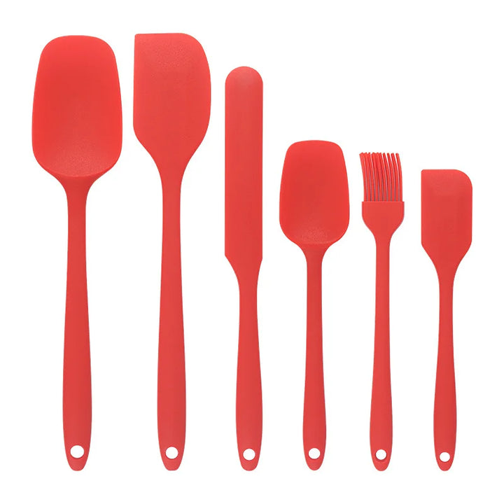 6pc Silicone Spatula set for baking-cake frosting kit with brush, non-stick scrapers & cream spreads |   cute kitchen gadgets - Eagle 