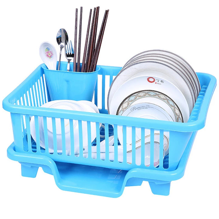 Kitchen Drainage Rack With Drainer Board Countertop Utensils Plates Chopsticks Bowls Spoons Storage Dish Drying Rack - Eagle 