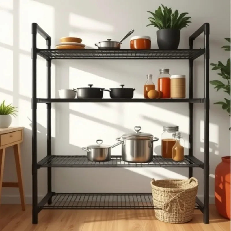 Kitchen with armrest, hook, seasoning sorting rack, microwave oven rack, widened and thickened oven, bread machine storage rack