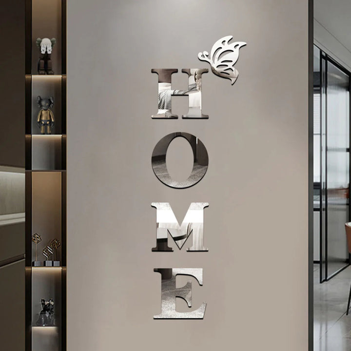 HOME Logo 3D Mirror Sticker – Stylish Wall Art - Eagle 