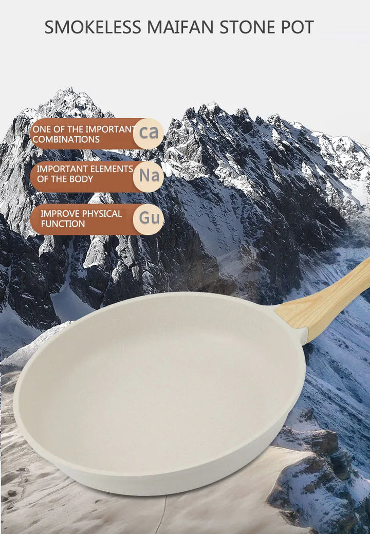 Durable Frying Pan Wok Pan Non-stick Ceramic Pot Induction Gas Stove Universal Cookware Steak Cooking Saucepan Nonstick Pan - Eagle 