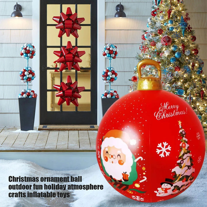 60cm Outdoor Christmas Inflatable Decorated Ball PVC Giant Big Large Balls Party Xmas Tree Decorations Toy Ball Without Light - Eagle 