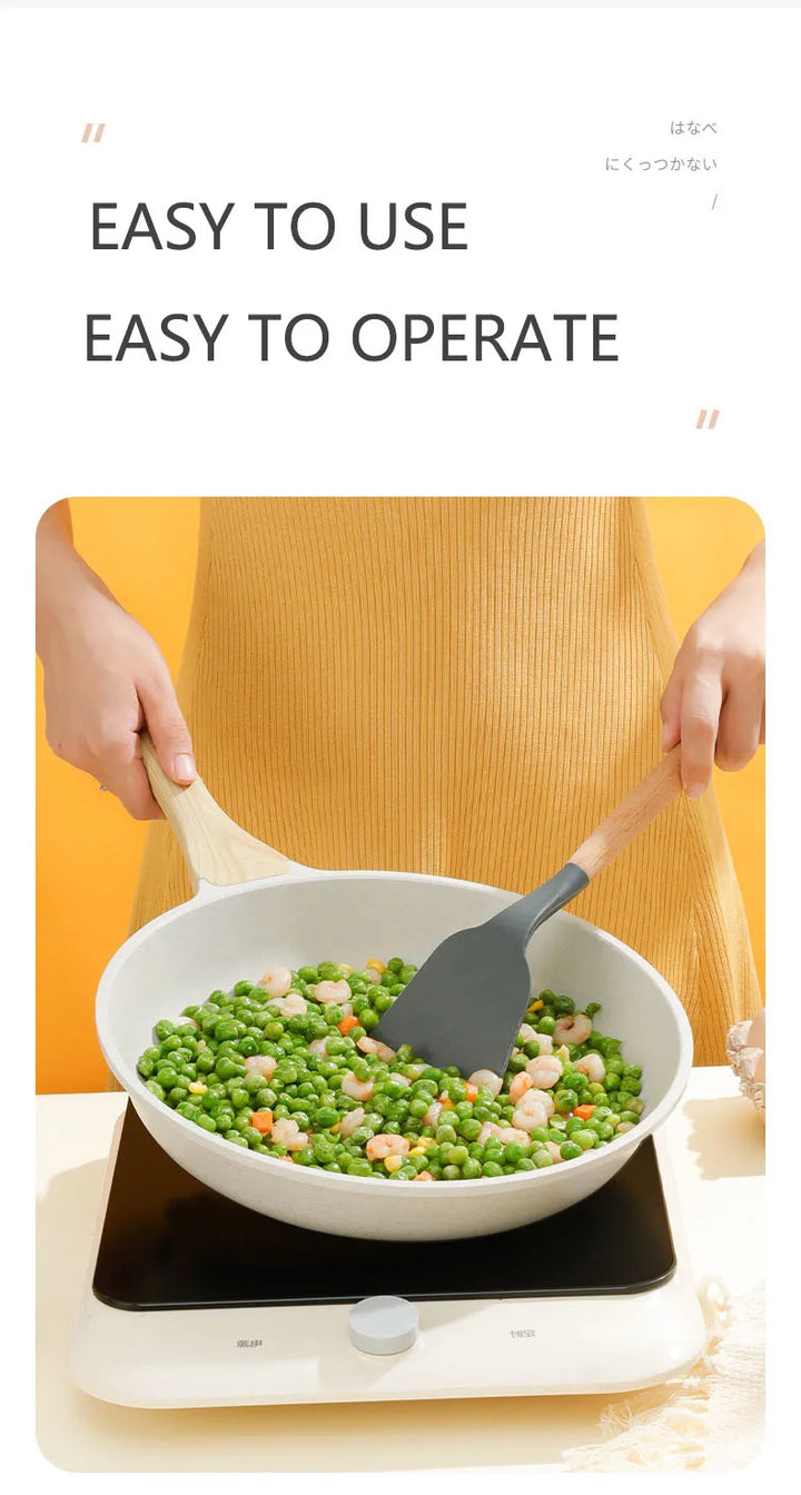 Durable Frying Pan Wok Pan Non-stick Ceramic Pot Induction Gas Stove Universal Cookware Steak Cooking Saucepan Nonstick Pan - Eagle 