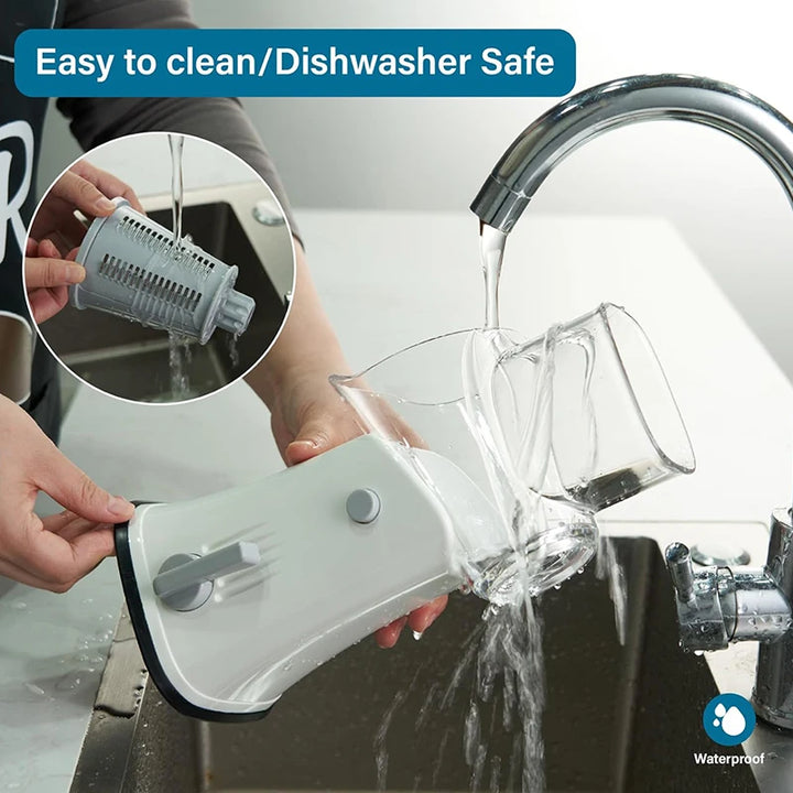 LMETJMA 5 in 1 Rotary Cheese Grater Shredder Kitchen Mandoline Vegetable Julienne Slicer Waffle Cutter Nut Chopper JT247 - Eagle 