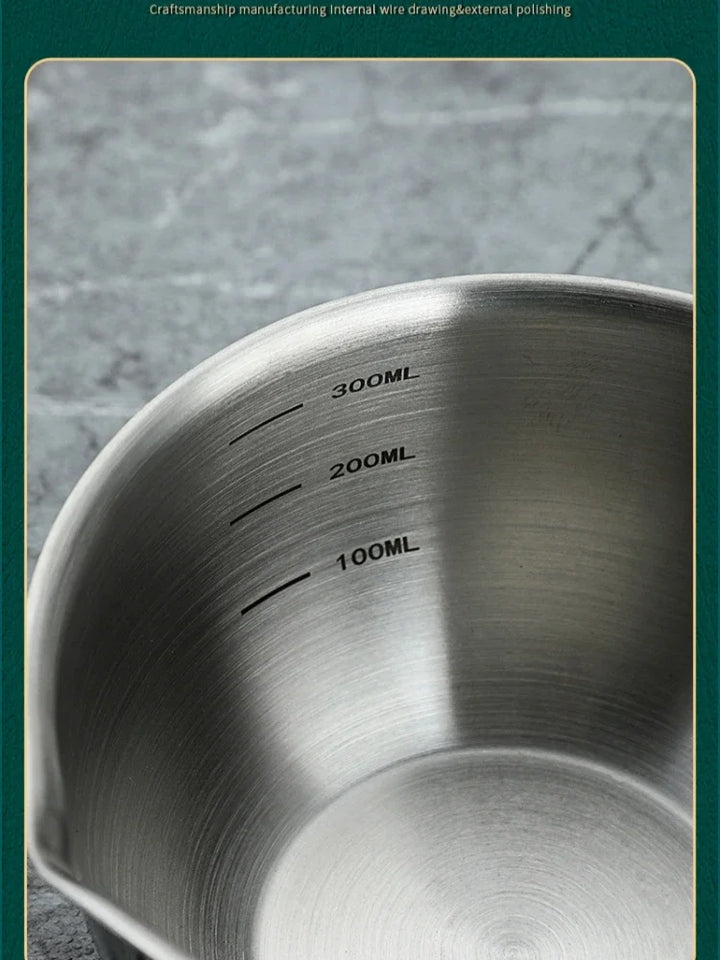 1Pcs Stainless Steel Oil Pot Wooden/Steel Handle Mini Soup Milk Pots Thicken Small Saucepan Cooking Tools Kitchen Accessories - Eagle 