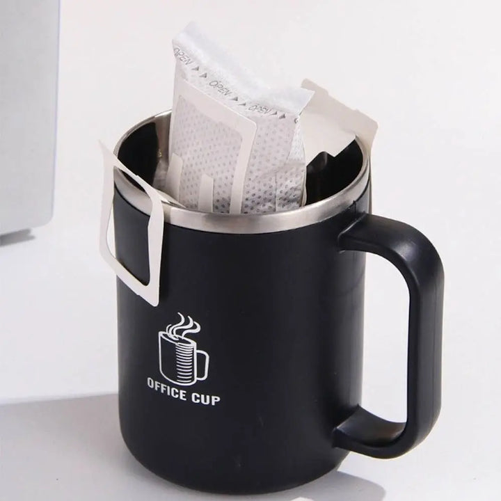 Double-Wall Mug 304 Stainless Steel with Drinking Straw Insulated Coffee Cup Large Capacity Heat-resistant Thermal Water Cup - Eagle 