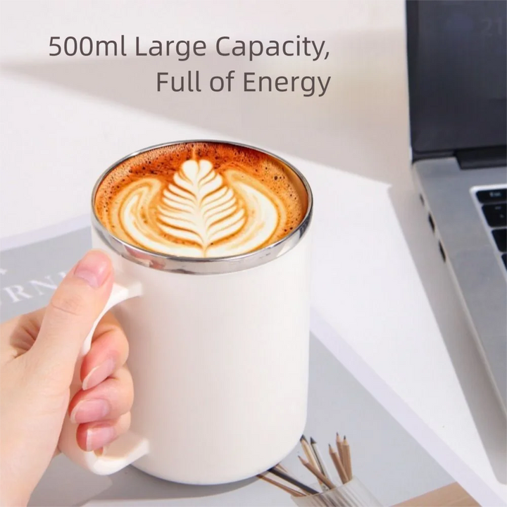 Double-Wall Mug 304 Stainless Steel with Drinking Straw Insulated Coffee Cup Large Capacity Heat-resistant Thermal Water Cup - Eagle 