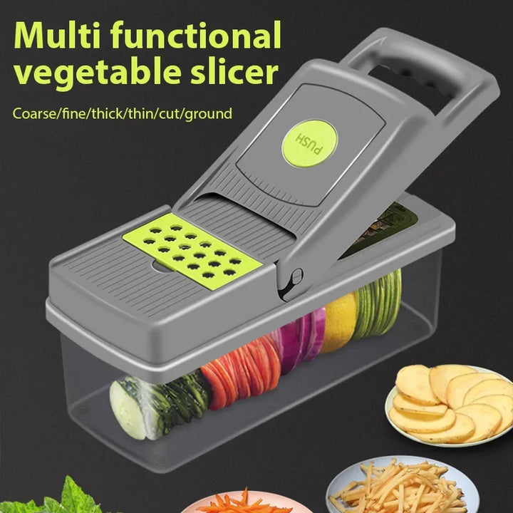 15IN1 Multifunctional Vegetable Cutter Potato Slicer Carrot Grater Kitchen Accessories Gadgets Steel Blade Kitchen Tool - Eagle 